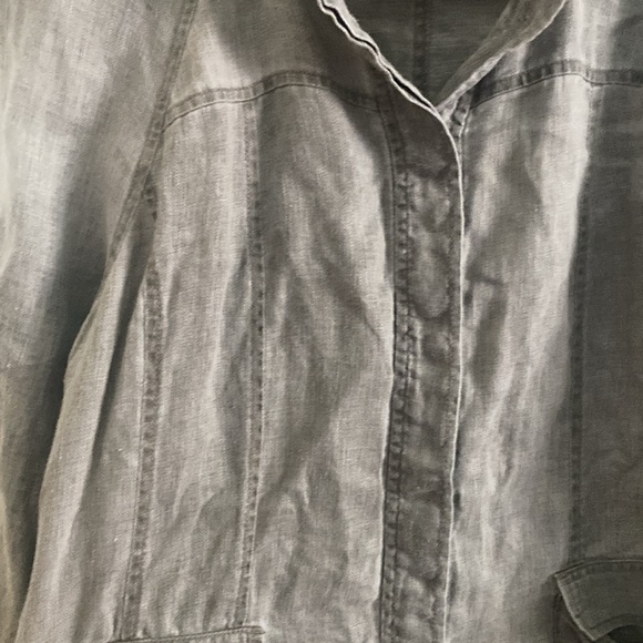Eileen Fisher Utility Jacket 100% Linen - Picture 4 of 12